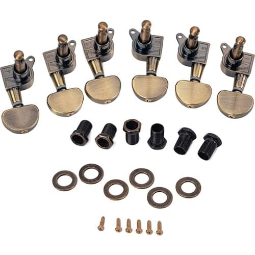 6pcs Full Closed Round Guitar String Tuner Pegs Tuning Machine Head 3 Left 3 Right guitar accessories guitar string Tunner