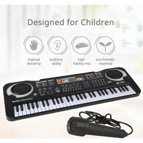 61 Keys Electronic Organ USB Digital Keyboard Piano Musical Instrument Kids Toy with Microphone