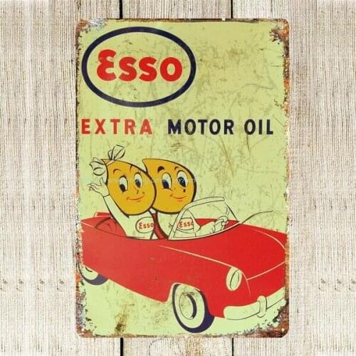 House Accessories Esso Motor Oil Gas Station Garage Metal 20X30 Tin Sign
