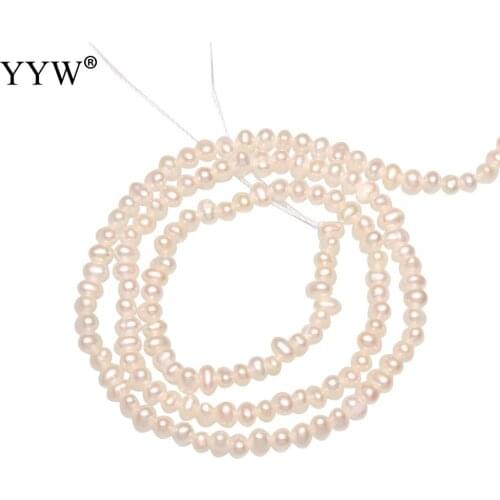 2-2.5mm Cultured Potato Freshwater Natural White Pearl Beads For Diy Necklace Bracelet Jewelry Making Approx0.8mm Sold By Strand