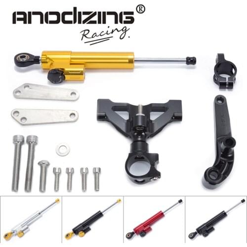 Motorcycle CNC Steering Damper Stabilizerlinear Reversed Safety Control with Bracket For Kawasaki ZZR1400 ZX-14R ZX14R 2006-2015
