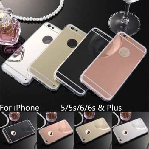 Hot Mirror Electroplating Soft Clear TPU Case For iphone 6 6S 4.7 inch / 6 6S Plus 5SE 5S 5 SE Back Cover Phone Bags Cases Aifon
