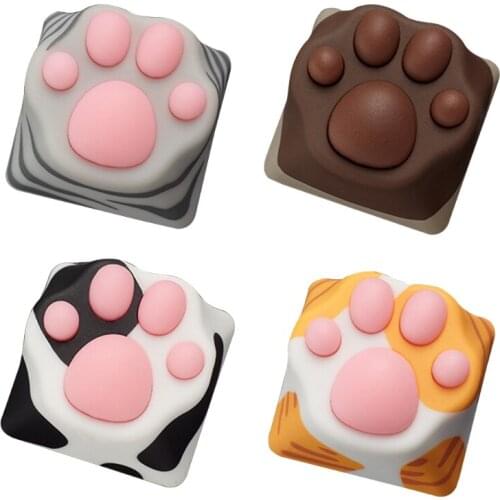 G32B Personality Soft Feel ABS Silicone Kitty Paw Artisan Cat Paws Pad Mechanical Keyboard KeyCaps for cherry MX Switches