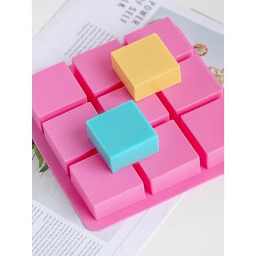 Square Shape Candle Silicone Cube Soap Making Mold Chocolate Candy Chiffon Mousse Cake Decorating Fondant Food Grade Baking Tool