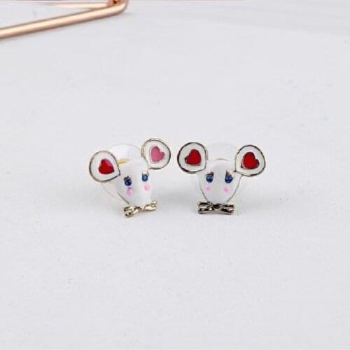 Mini new tide little mouse ear stud South Korean temperament personality pendant simple flavor earring versatile compact