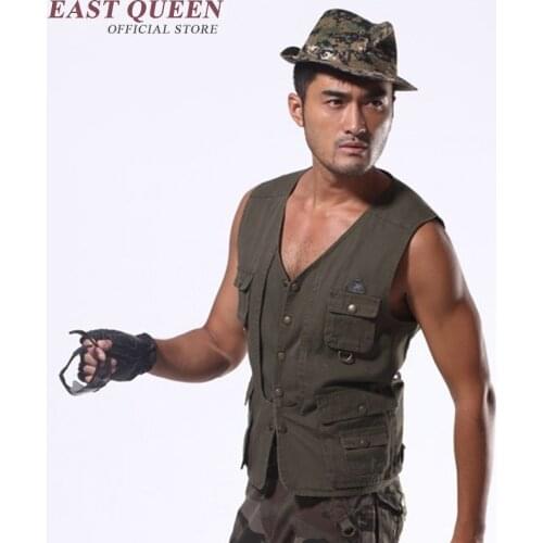 Male vest 2018 casual vest with many pockets mens waistcoat KK1606 H