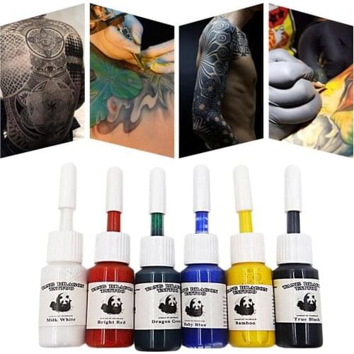 6pcs/set Professional Multi Colors Tattoo Ink Pigment Set Kits 5ml Beauty Makeup Paints Bottles Tools Body Art Accessory