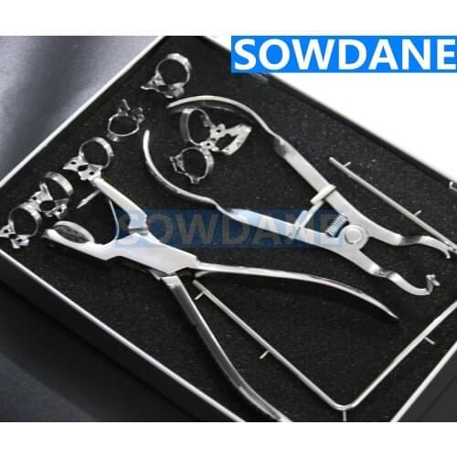 Dental German Stainless Steel High Quality Rubber Dam Punch Forcep Clamps Instruments Set