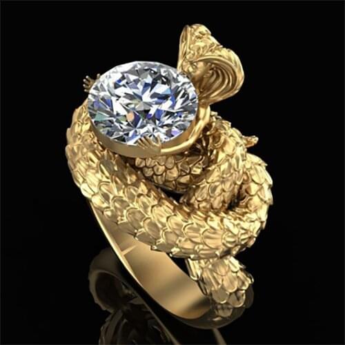 Personality New Design Man Women Ring Greek Mythology Medusa Exquisite CZ Stone Ring Punk Motorcycle Accessories Jewelry