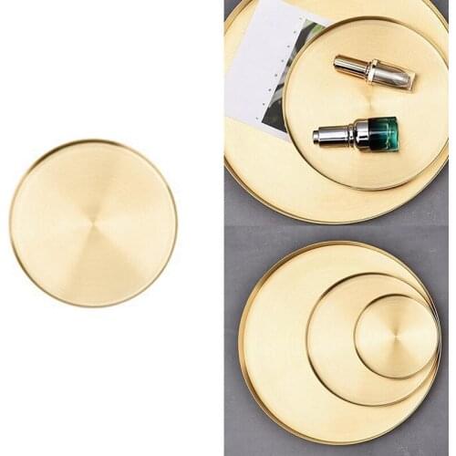 New Kitchen Stainless Steel Storage Tray,Space Saving Organizer,Jewelry Display Plate,Round Multifunctional Storage Tray