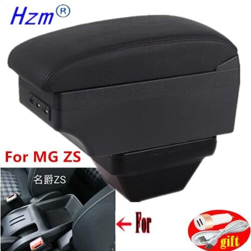For MG ZS Armrests For MG ZS car Center Console Storage armrest Box modification accessories with LED USB Can charge