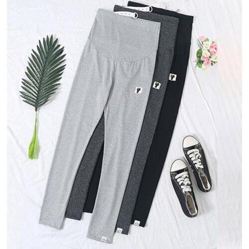Casual Leggings For Pregnant Women Elastic High Waist Solid Pants Pregnancy Sports Clothes Maternity Fitness Trousers Skinny