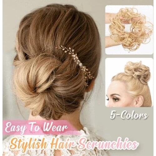 Stylish Hair Scrunchies Synthetic Hair Chignons Extensions Hair Ribbon Ponytail Hair Bundles Hair Buns Drop Shipping Hair Volume