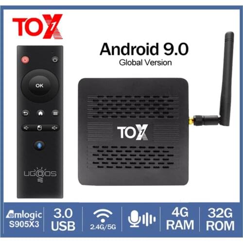 New Smart Tv Box TOX1 Android 9.0 TV Box Amlogic S905X3 4GB 32GB Set top box 2.4G 5G WiFi 4K Bluetooth 1000M TV BOX VS X96 Max