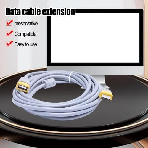 USB 2.0 Extension Cable Male To Female Widely Used Data Cable Male To Female Gray A/F Double Magnetic Ring Data Extension Cable