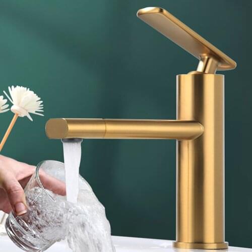 Rotary bathroom sink, hot and cold water mixer, aerator, golden single-handle outlet, faucet, shower, kitchen, bathroom faucet