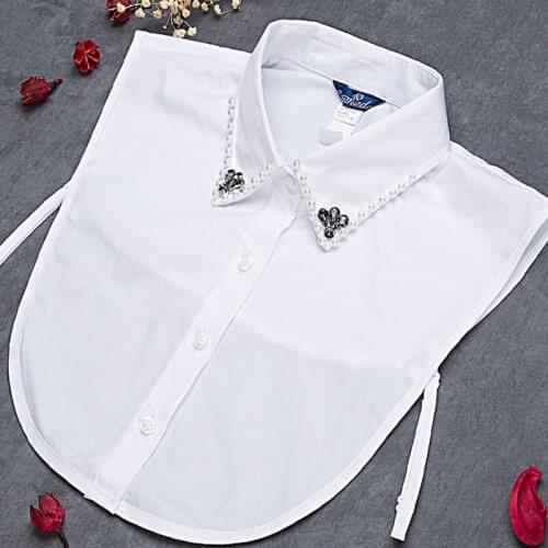 Doll blouse collier femme solid New spring ladies shirt decorative detachable fake collar Shirt Papaya collar cotton