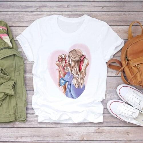 Female Family Tshirt Womens T-shirt O-neck Short Sleeve T shirt Summer T-shirt Hipster T shirt Mother Daughter Graphic T Shirt