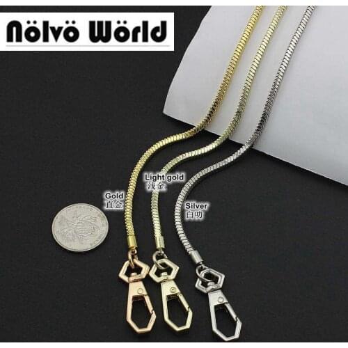 1-2-10 pieces,3 colors COPPER material chain 3mm wide snake chain women purse snake chains