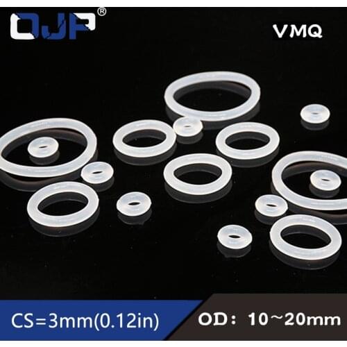 10PCS/lot Silicon Ring Silicone/VMQ O ring OD10/11/12/13/14/15/16/17/18/19/20*3mm Rubber O-Ring Seal Gaskets Waterproof Ring