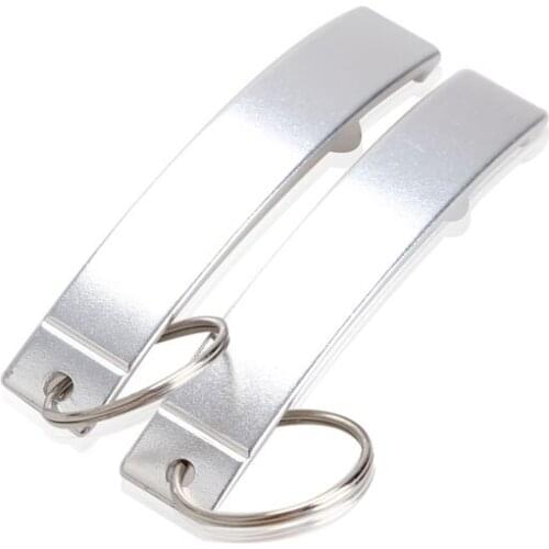 2pcs Pocket Key Chain Beer Bottle Opener Claw Bar Small Beverage Keychain Ring Silver -35