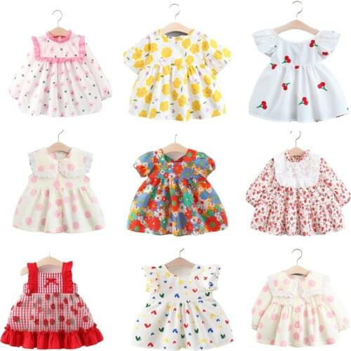 2021 Summer Beach Dress for Girls Floral Princess Dresses Vest Tutu Dress Baby Clothes Tank Sleeveless Party Dress Wholesale