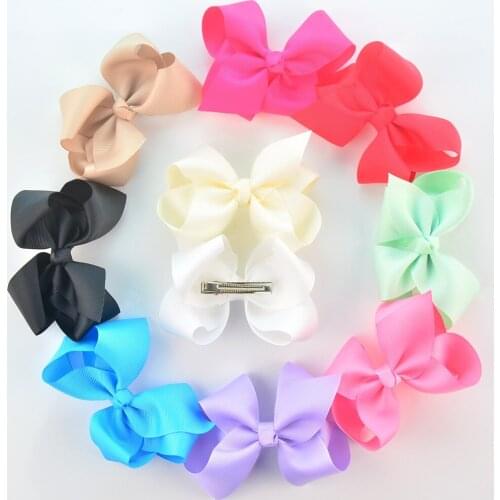 30 pcs/lot , 4.3" Large Ribbon Bow Hair Clips , Grosgrain Hair Bow on Alligator Clips