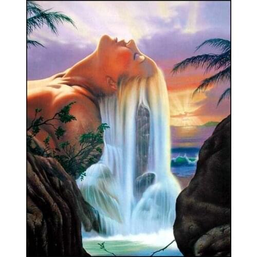 5D DIY Diamond Painting Landscape Scenery Beauty Waterfall Diamond Embroidery Full Square Drill Rhinestone Mosaic Cross Stitch