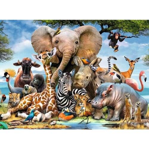 ARMYQZDiy 5D Square Round Animals Diamond Painting Elephant Forest Home Decorative Mosaic Embroidery Cross Stitch