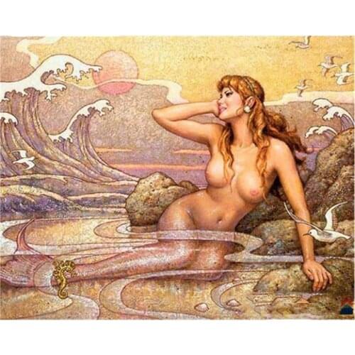 Diamond Embroidery Nude Woman Diamond Painting Full Square Pattern Rhinestones Mosaic Europe Decor Needlework DIY