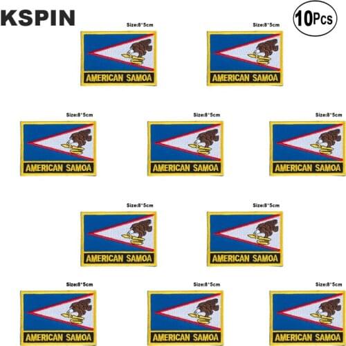 American Samoa Flag Embroidery Patches Iron on Saw on Transfer patches Sewing Applications for Clothes in Home&Garden