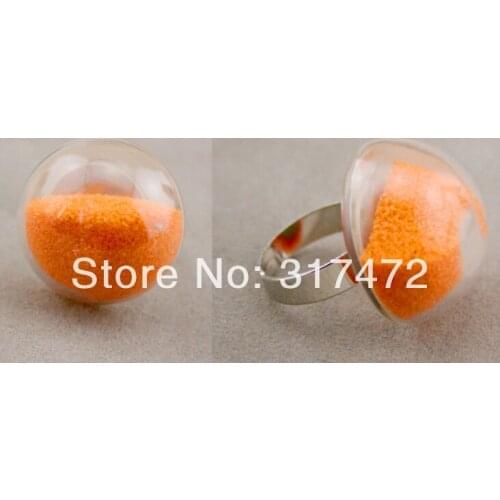 Free ship!30sets/lot 25mm half Round Ball Liquid Rings,glass bubble Liquid rings,Glass Globe Bubble Vial rings,glass bottle ring