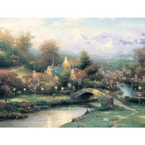 Free shipping classical Thomas bridge light Countryside scenery canvas prints oil painting printed on canvas decoration picture