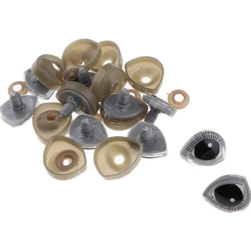 10 Pieces Plastic Safety Eyes with Washers for DIY Doll Making 17 X 20mm