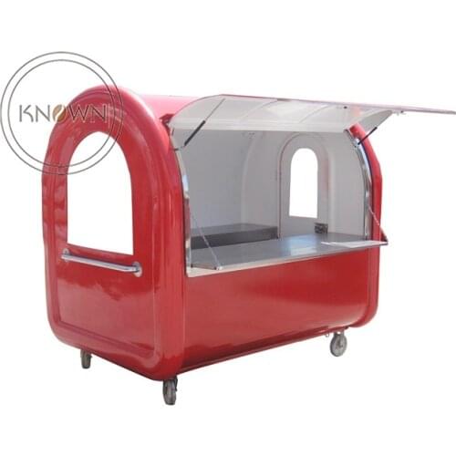 CFR shipping by sea 2 colors 2.2m length street food kiosk cart for sale with inside snacks machine optional