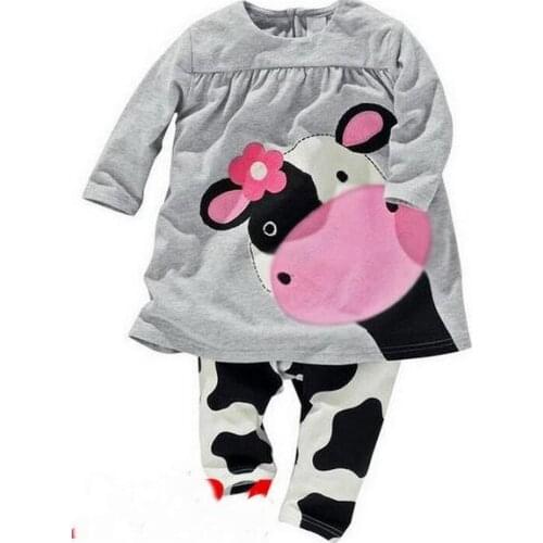 Children Pajamas Girls Cow Cotton Clothes Pants Set Cartoon Sleepwear Kids Pajamas For Boys Toddler Baby Outfits Child Pyjama