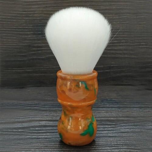 Dscosmetic 24mm Cashmere Synthetic hair shaving brush dense soft all white brush knot with resin handle traditional wet shaving