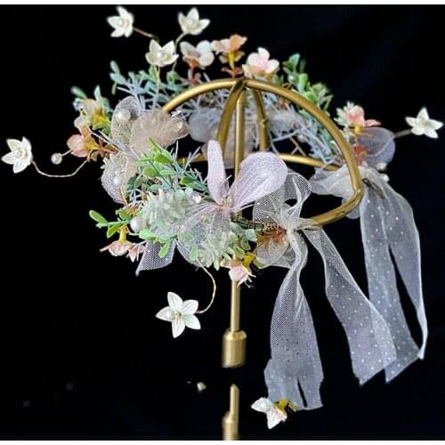 Handmade Garland Bridal Headdress Flower Silk Yarn Hair Accessories Mori Fairy Suit