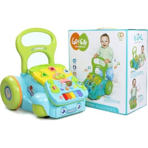 Baby Walkers Toddler Learning Walk Music Toys 3-18 Months Childrens Anti-rollover Trails Adjust The Height In The Two Gear
