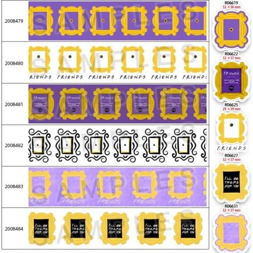 New Arrivels Friends Pattern Printed Grosgrain/Satin Ribbon 5 Yards 25mm/38mm/50mm/75mm For DIY Crafts Handmade Accessories