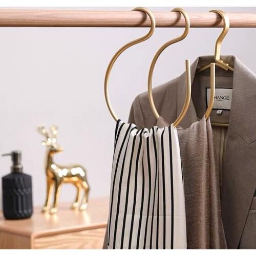 Multifunction S-Shape Hook For Hanging Scarf Rack Clothes Bag Hanger Storage Closet Organizer S Shaped Drying Hooks Metal Gold