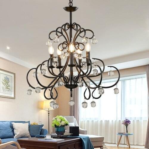 Fashion crystal lamp Multiple Chandelier lamp fashion living room lights bedroom lamp lighting 30054 copper