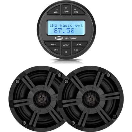 Marine Bluetooth Stereo Boat Radio Audio System FM AM Digital Media Receiver MP3 Car Player+6.5inch Marine Speaker For RV Yacht