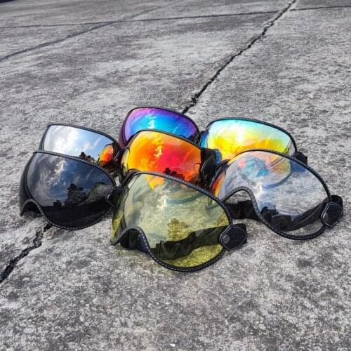 Moto Goggles Retro Helmet Goggles Locomotive Bind All Four Thirds Bubbles Full Face Four Season Goggles Motorcycle Helmet Mirror