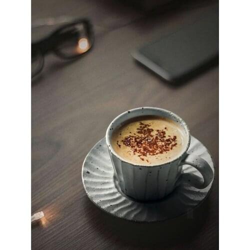 LUWU Ceramic coffee cup set Travel Cup latte Milk Tea Mug Vintage Tea Cup Party Valentines Day Anniversary Gift