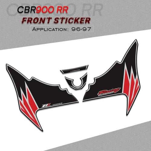 Motorcycle Front Fairing Sticker 3D Gel Protector Number Board Moto Decals For Honda CBR900RR RRT RRV 1996-1997 cbr900 rr