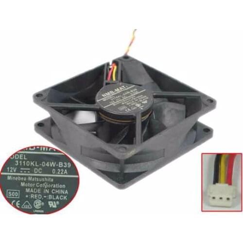 NMB-MAT 3110KL-04W-B39 S00 Server Cooling Fan DC 12V 0.22A 80x80x25mm 3-wire
