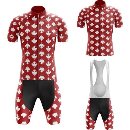 New Canada Cycling Jersey Set Red BIke Suit Maillot Ciclismo Hombre Cycling Clothing Bicycle Equipment Conjunto Roupa