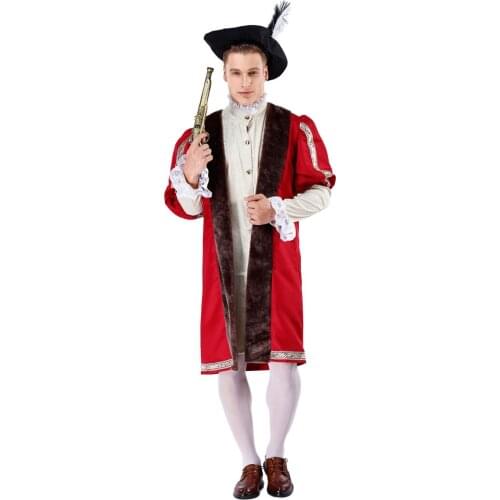 New Halloween Costume Adult King Knight Pirate Medieval Arabian Beast Prince Party Cosplay