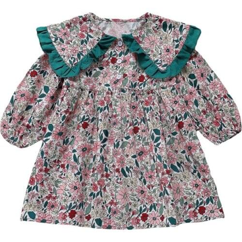 2021 Autumn Casual Solid Girls Dress Cartoon Kids Dresses For Girls High Quality Fashion Girl Clothes